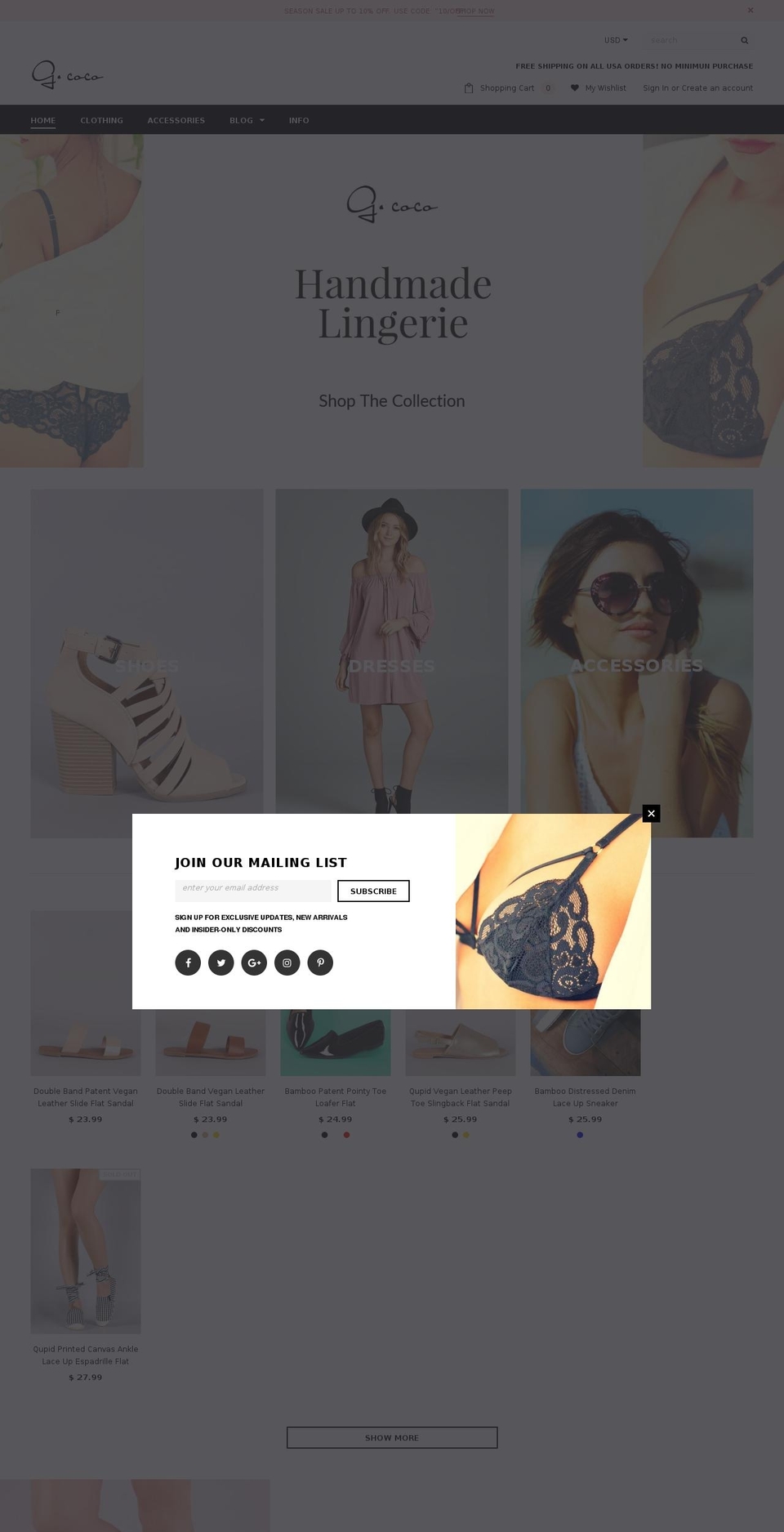g-coco.com — Shopify storefront screenshot