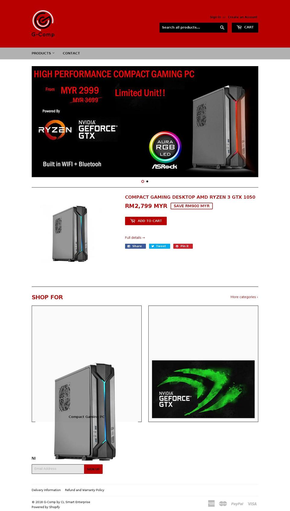 g-comp.com — Shopify storefront screenshot