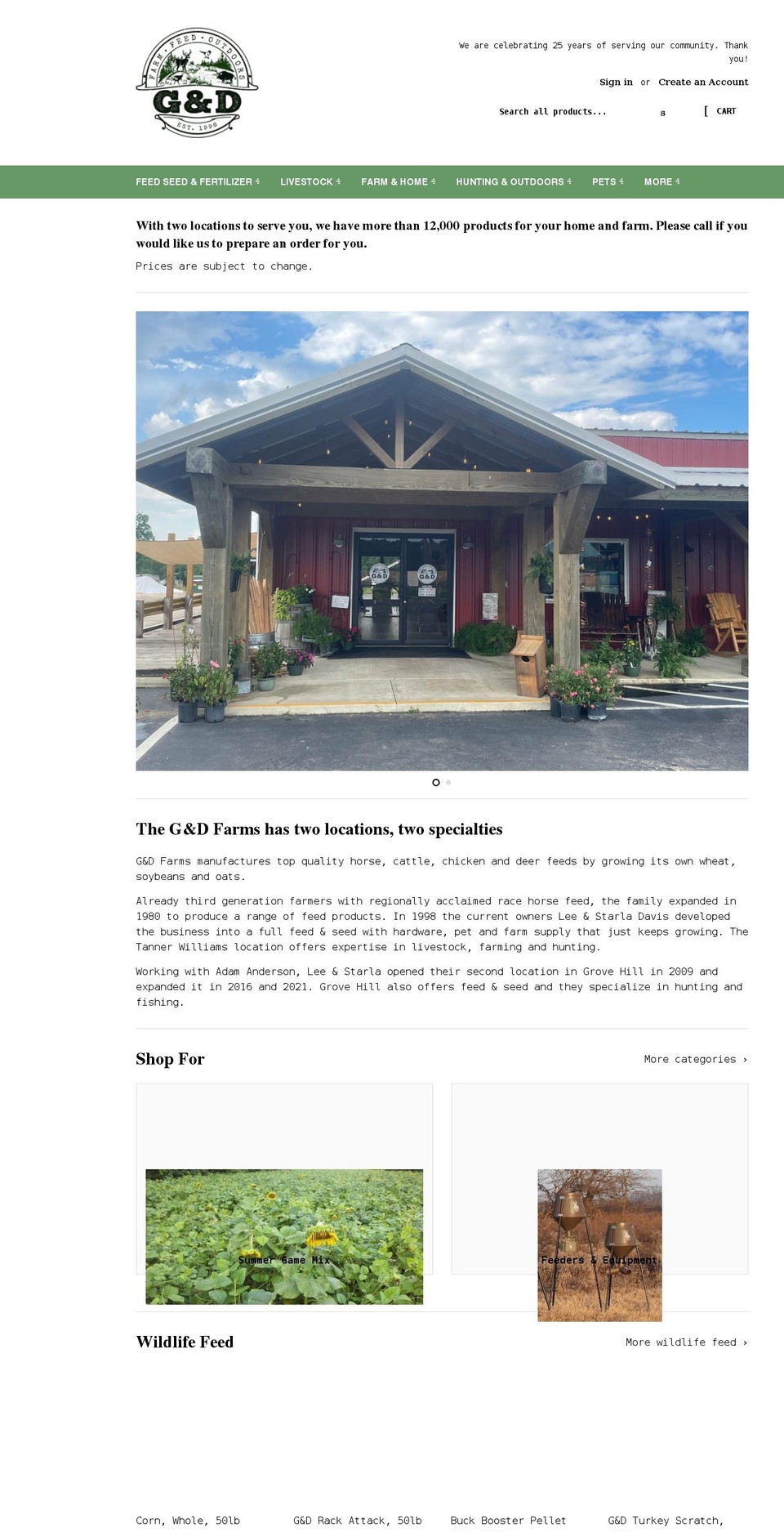 g-dfarms.com shopify website screenshot