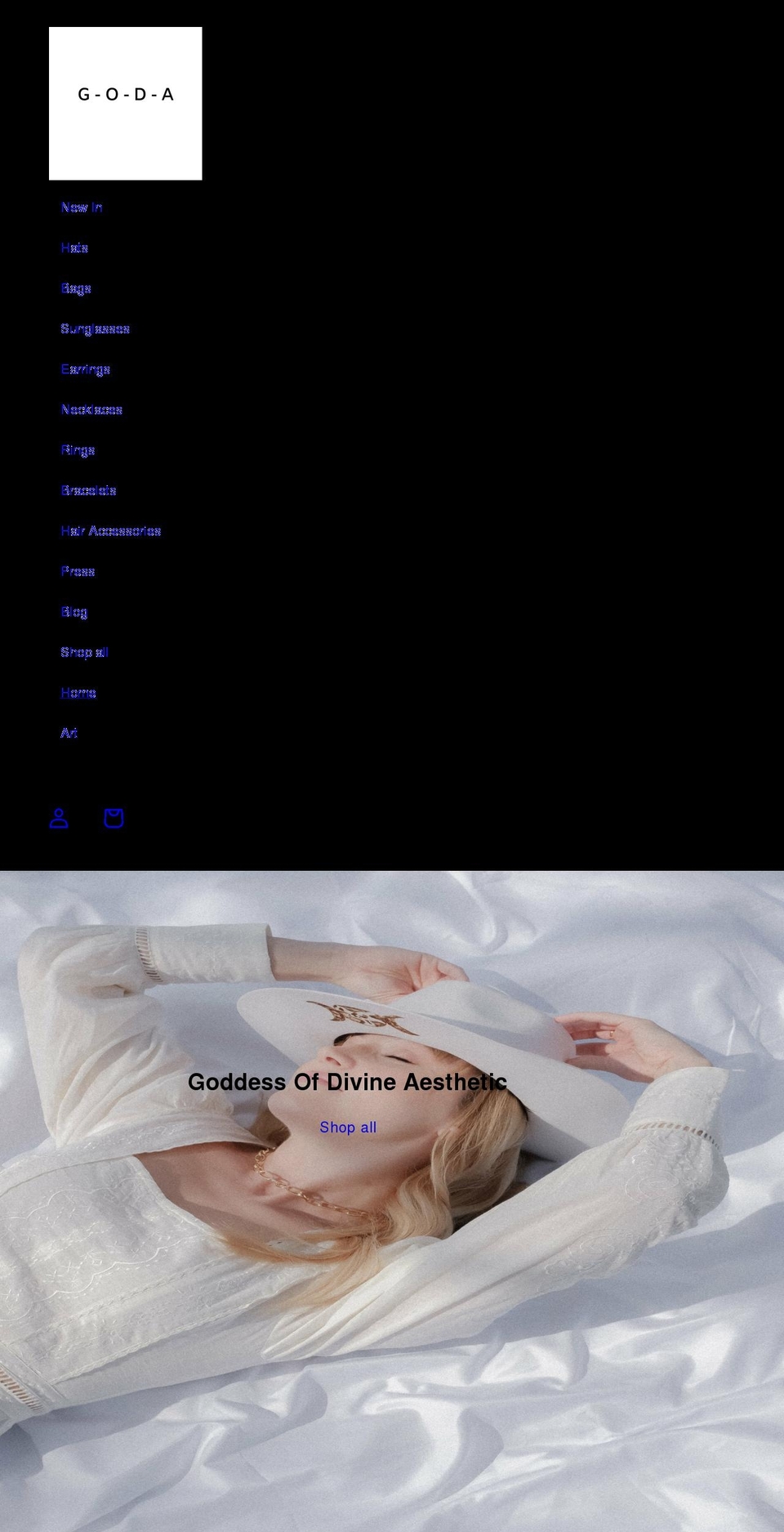 g-o-d-a.com — Shopify storefront screenshot