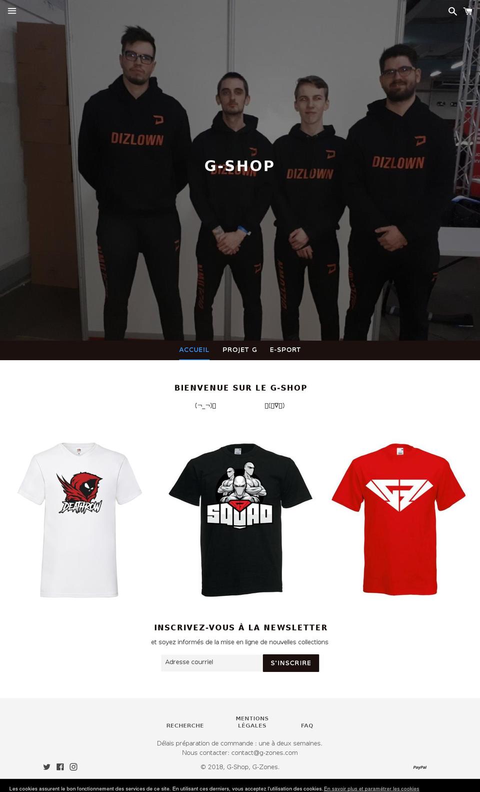 g-shop.fr shopify website screenshot