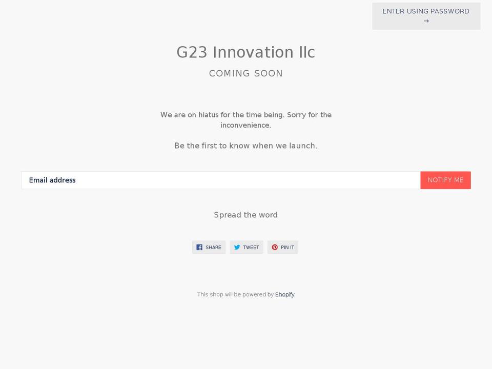 g23innovation.com — Shopify storefront screenshot