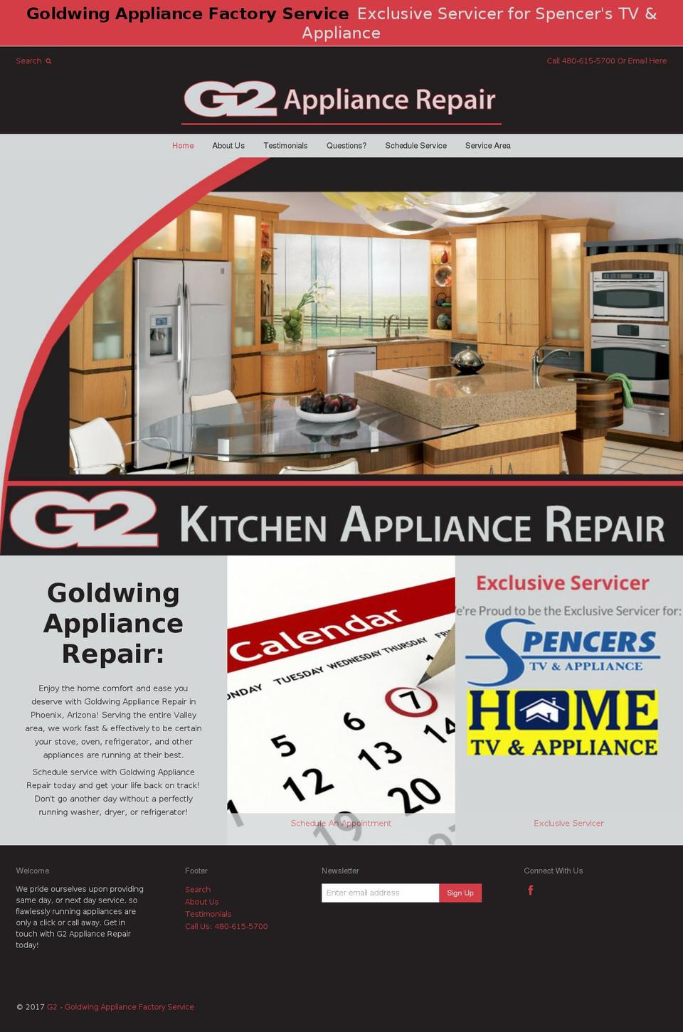Weekend Shopify theme site example g2applianceservice.com