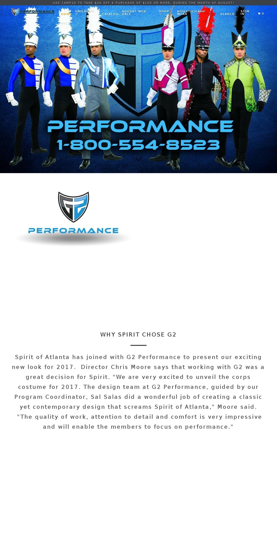 g2performance.com — Shopify storefront screenshot