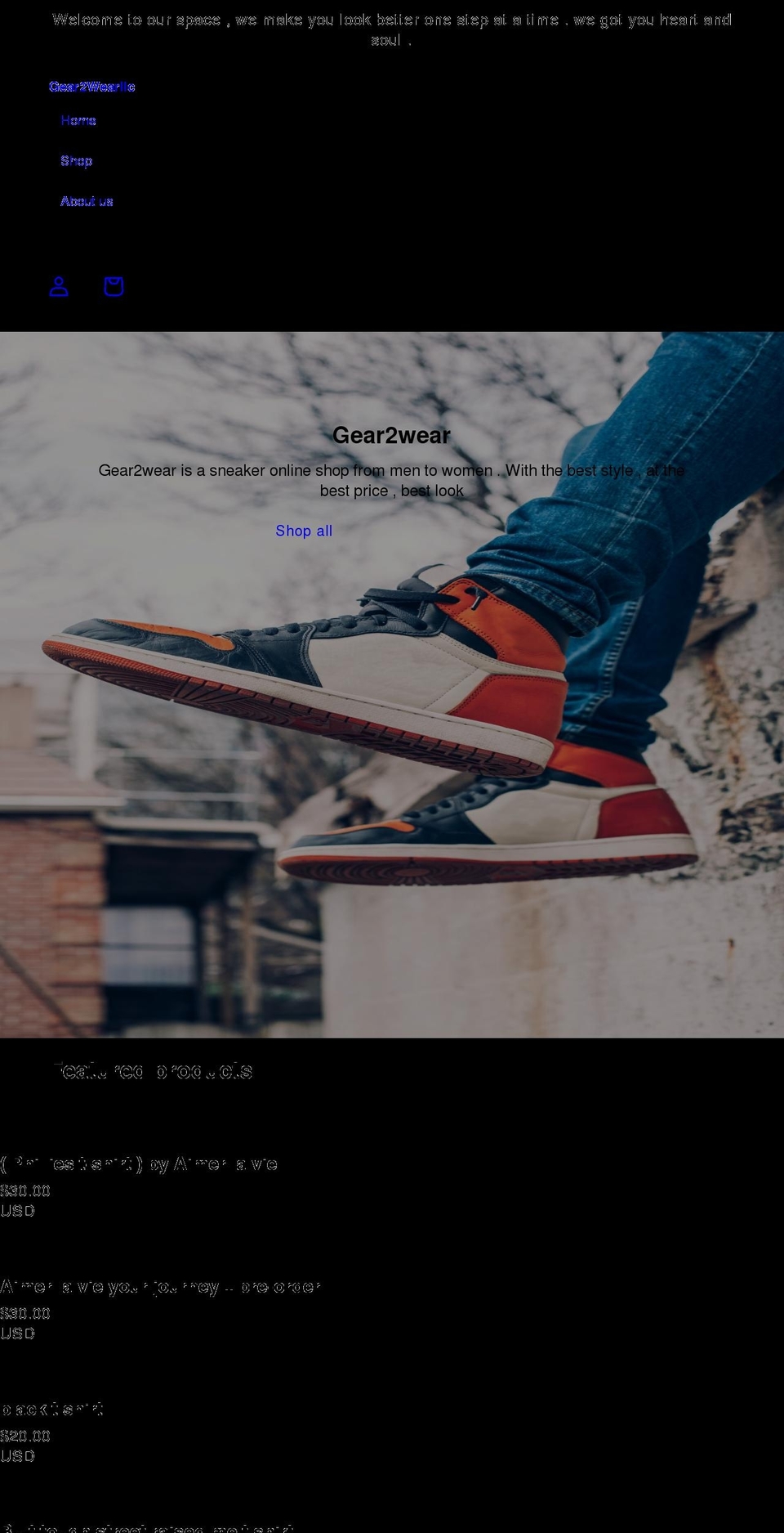 g2w.us shopify website screenshot