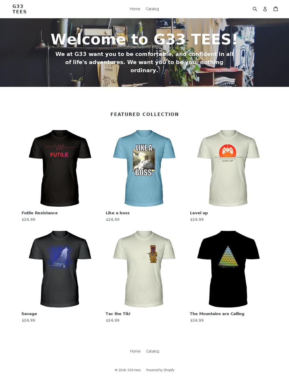 g33tees.com — Shopify storefront screenshot