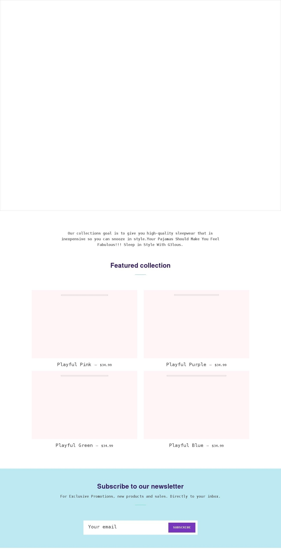 g3lous.com shopify website screenshot
