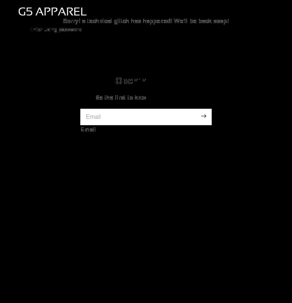 g5apparel.co.uk shopify website screenshot