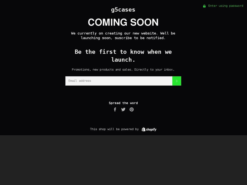 g5cases.com shopify website screenshot