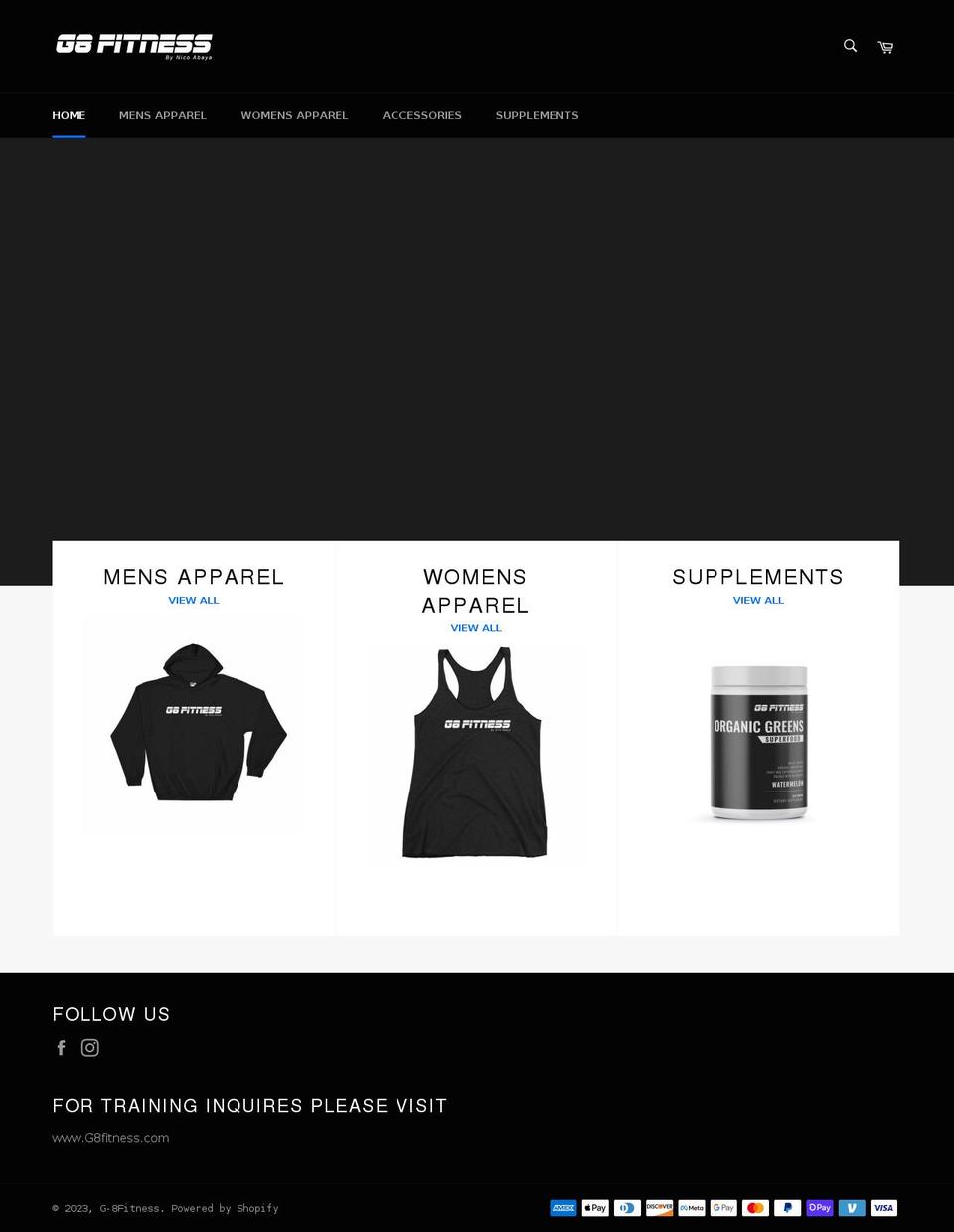 g8fitnessapparel.com shopify website screenshot
