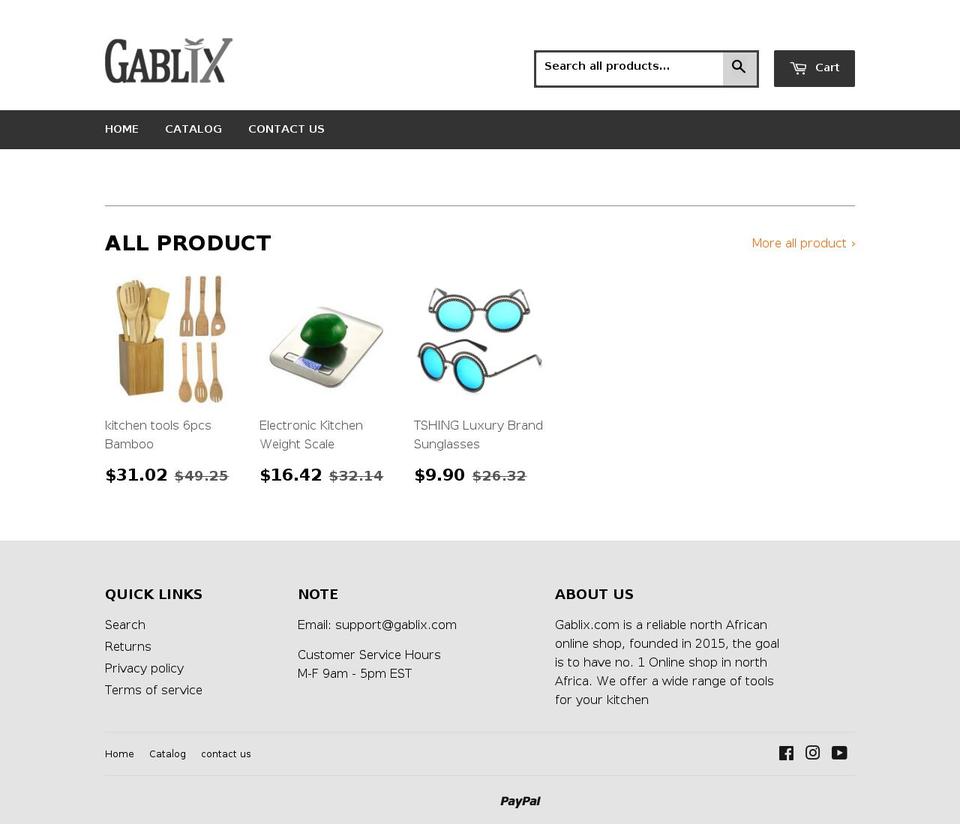 gaablix.com — Shopify storefront screenshot