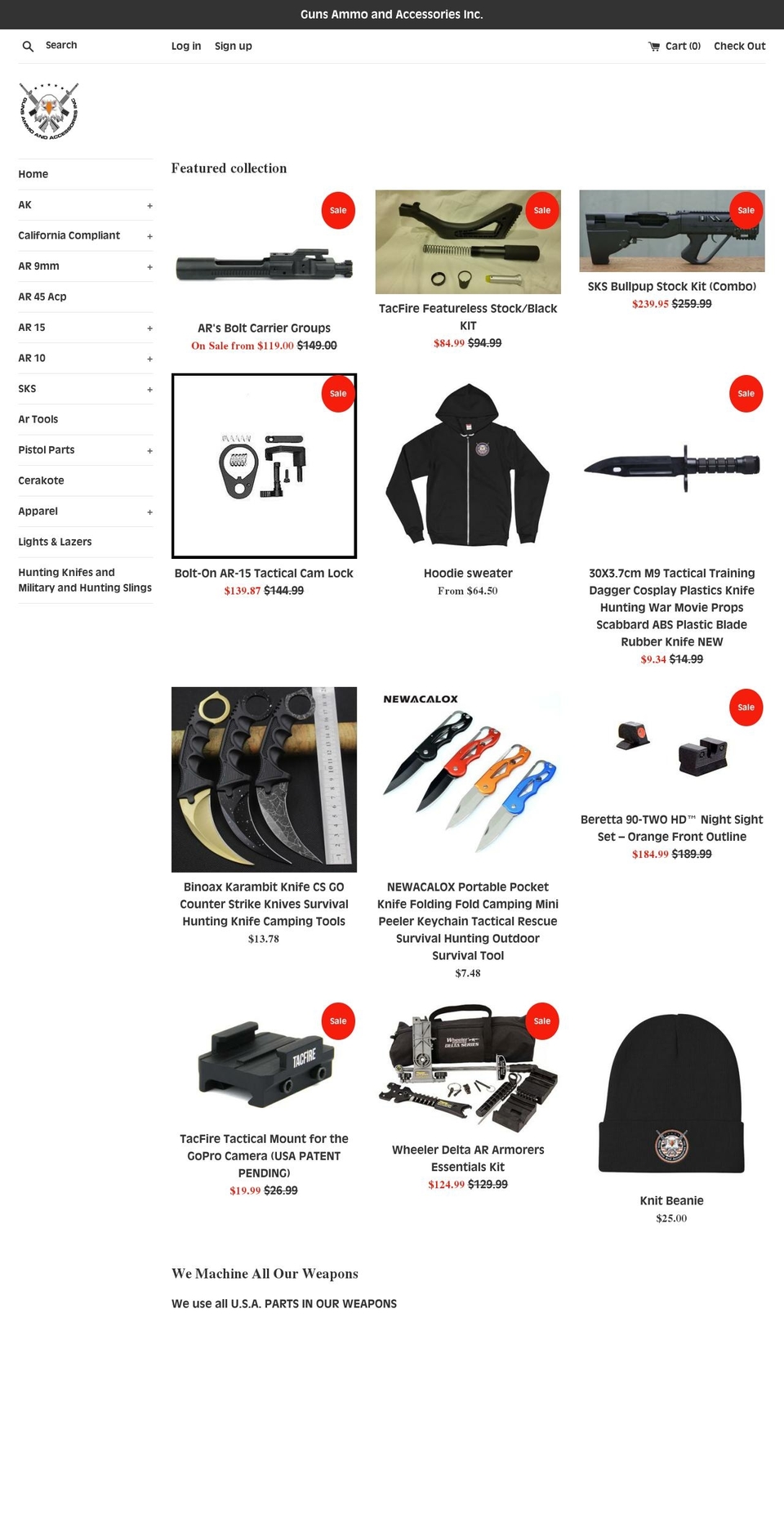Old one Shopify theme site example gaamfg.com
