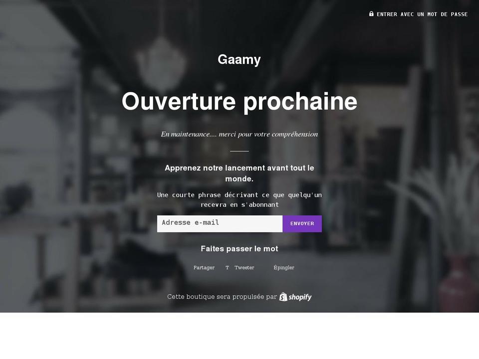 gaamy.com shopify website screenshot