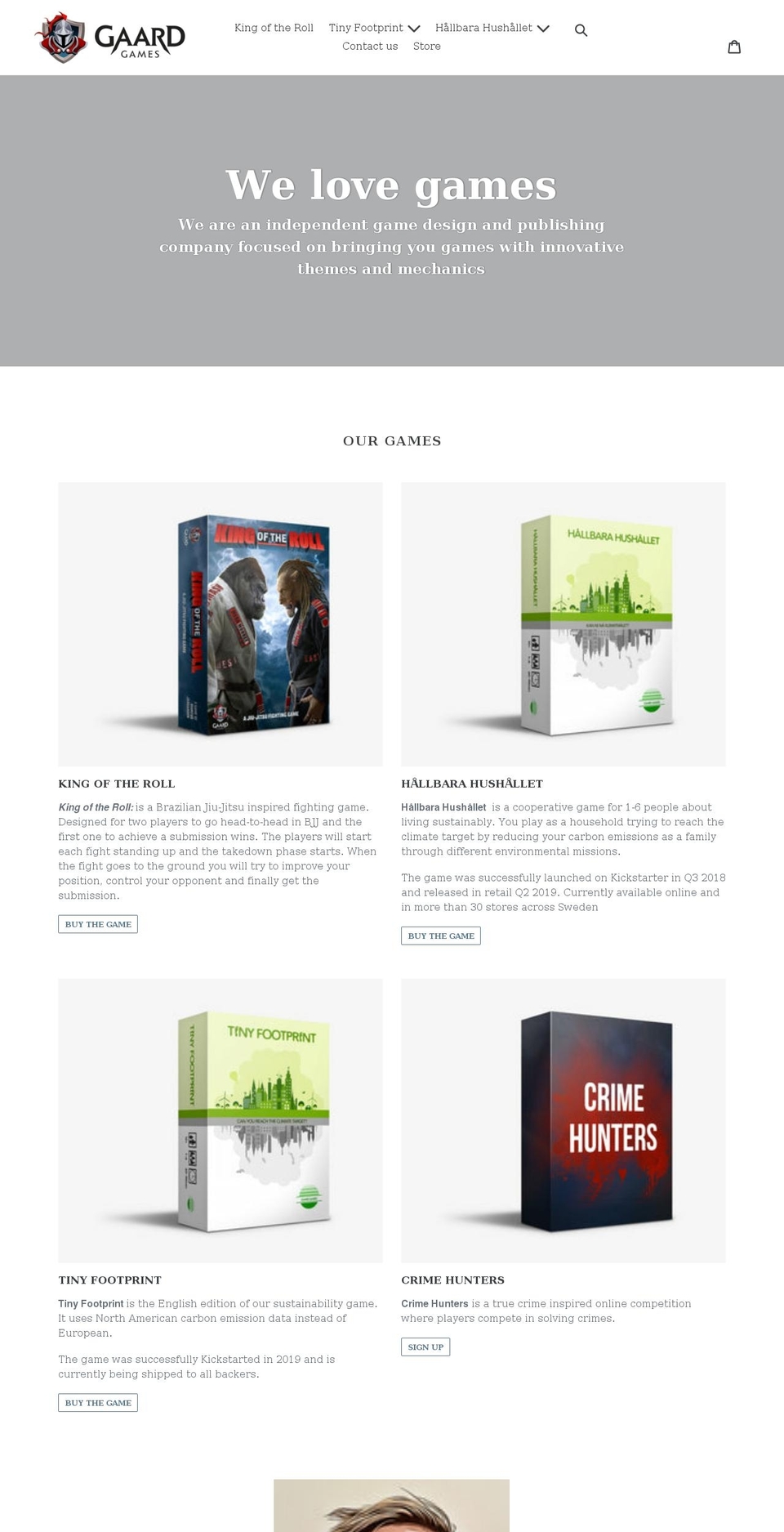 gaardgames.com shopify website screenshot