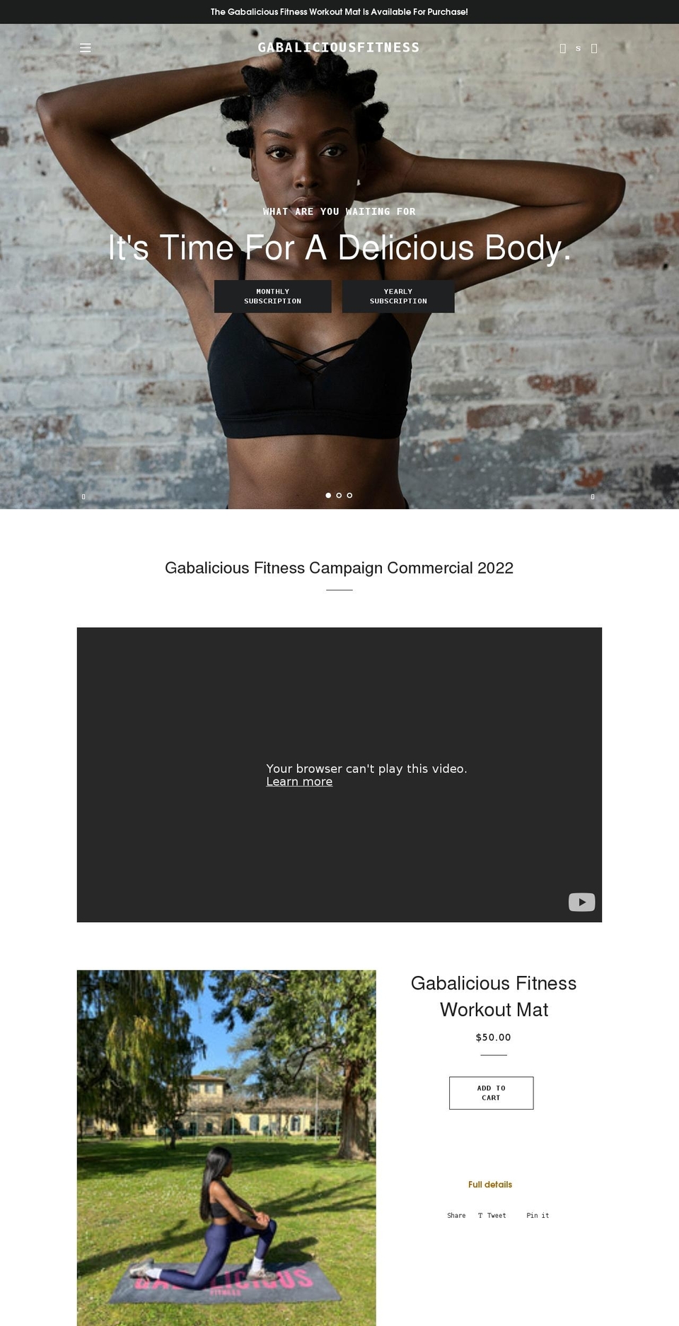 gabaliciousfitness.com shopify website screenshot