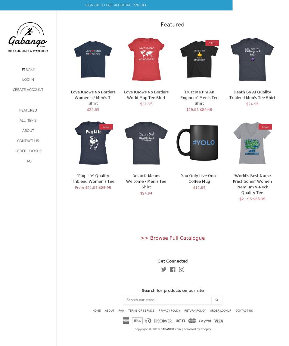 gabango.com — Shopify storefront screenshot