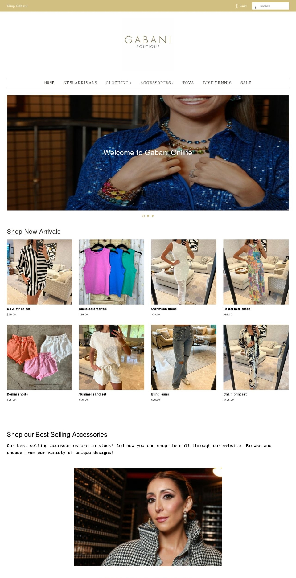 gabaniboutique.com shopify website screenshot