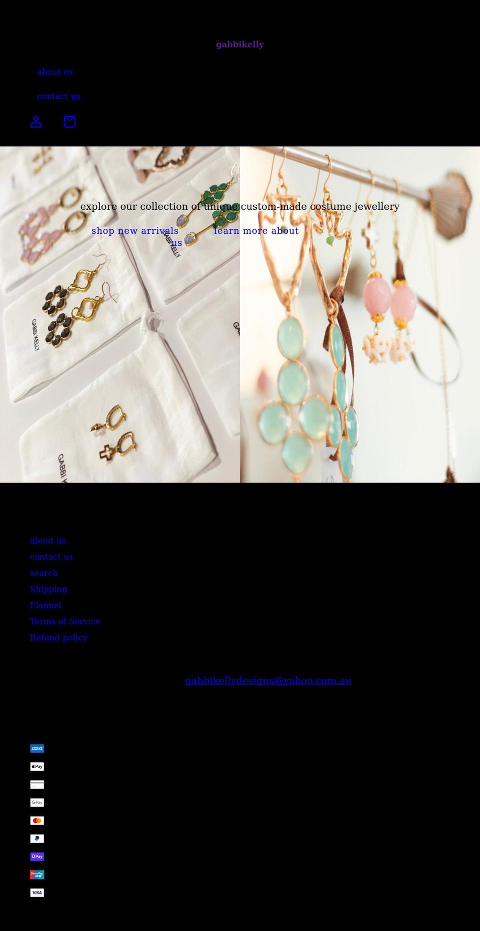 gabbikellydesigns.com shopify website screenshot