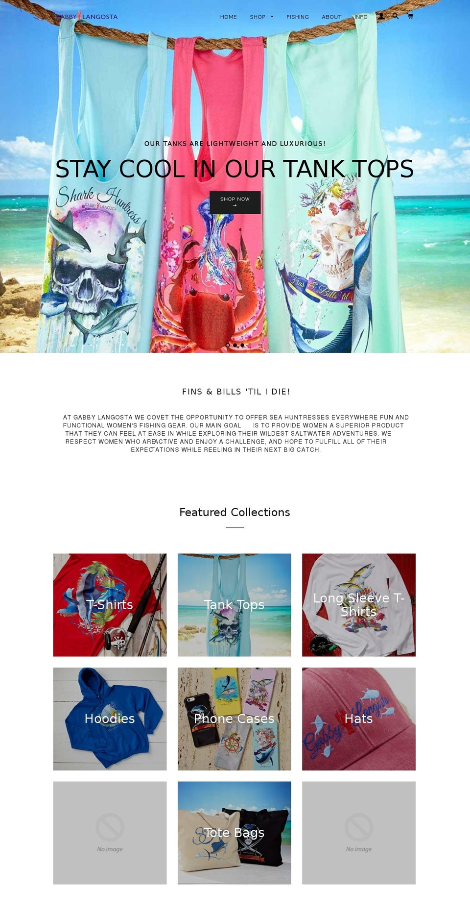 gabbylangosta.com — Shopify storefront screenshot