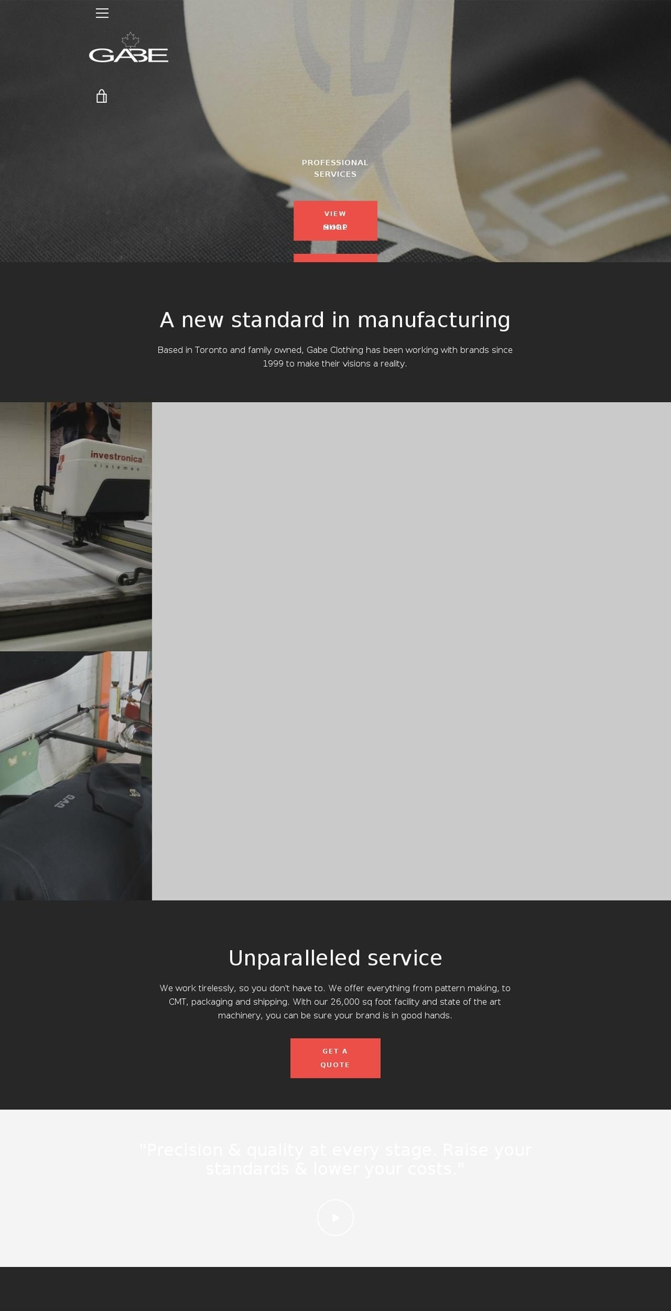 gabeclothing.com — Shopify storefront screenshot