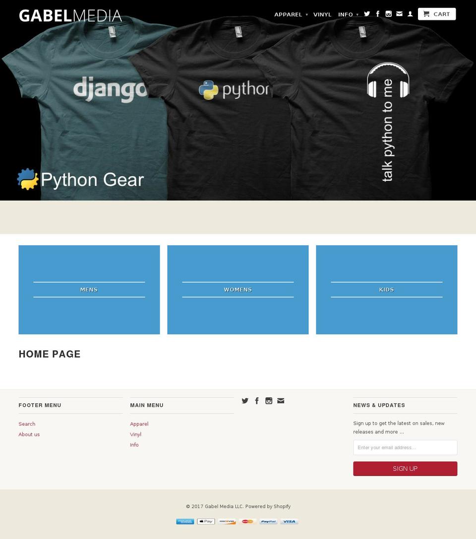 gabelmedia.com shopify website screenshot