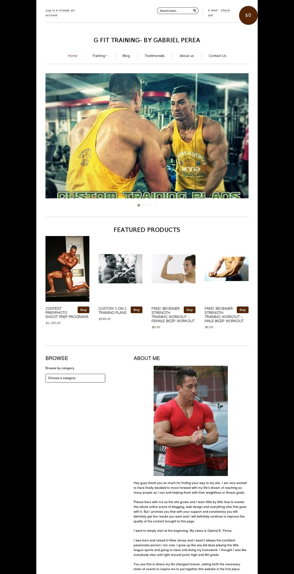 gabeperea.com shopify website screenshot