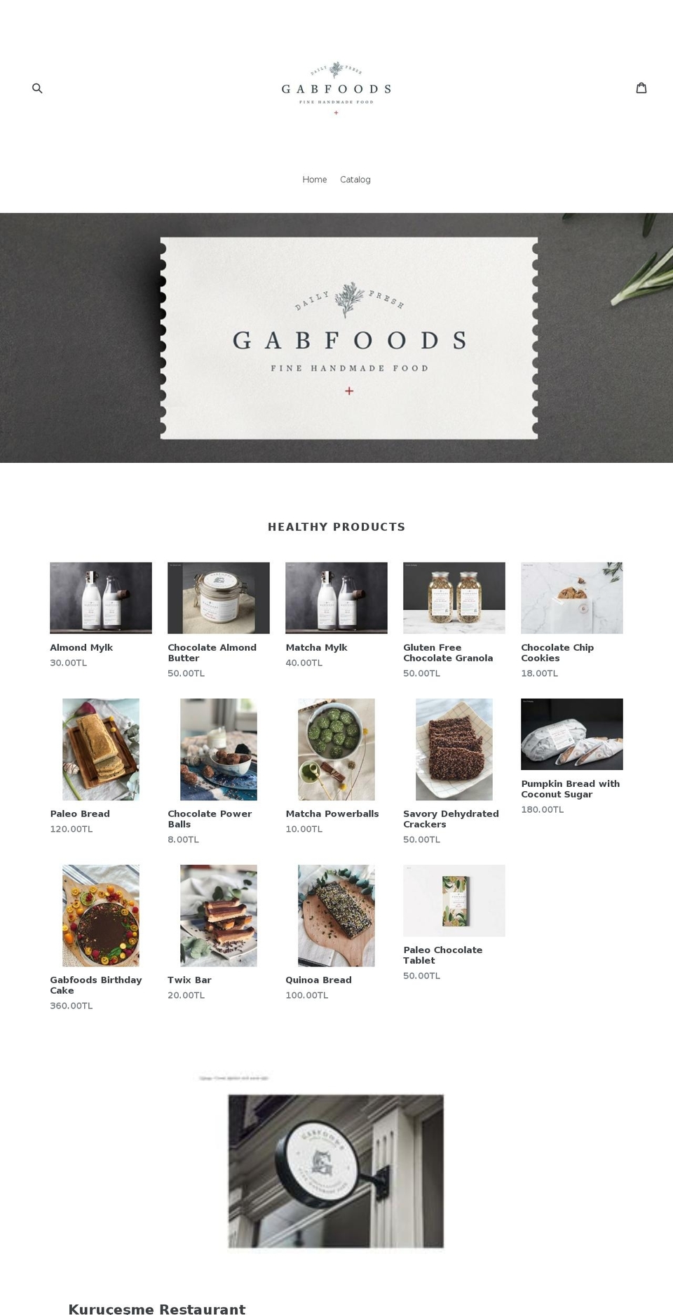 gabfoods.net shopify website screenshot