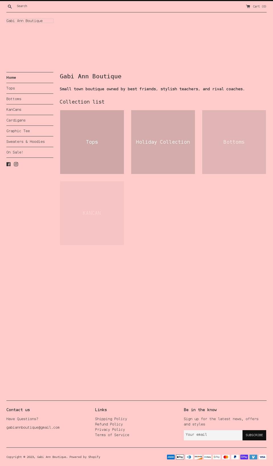 gabiannboutique.com shopify website screenshot