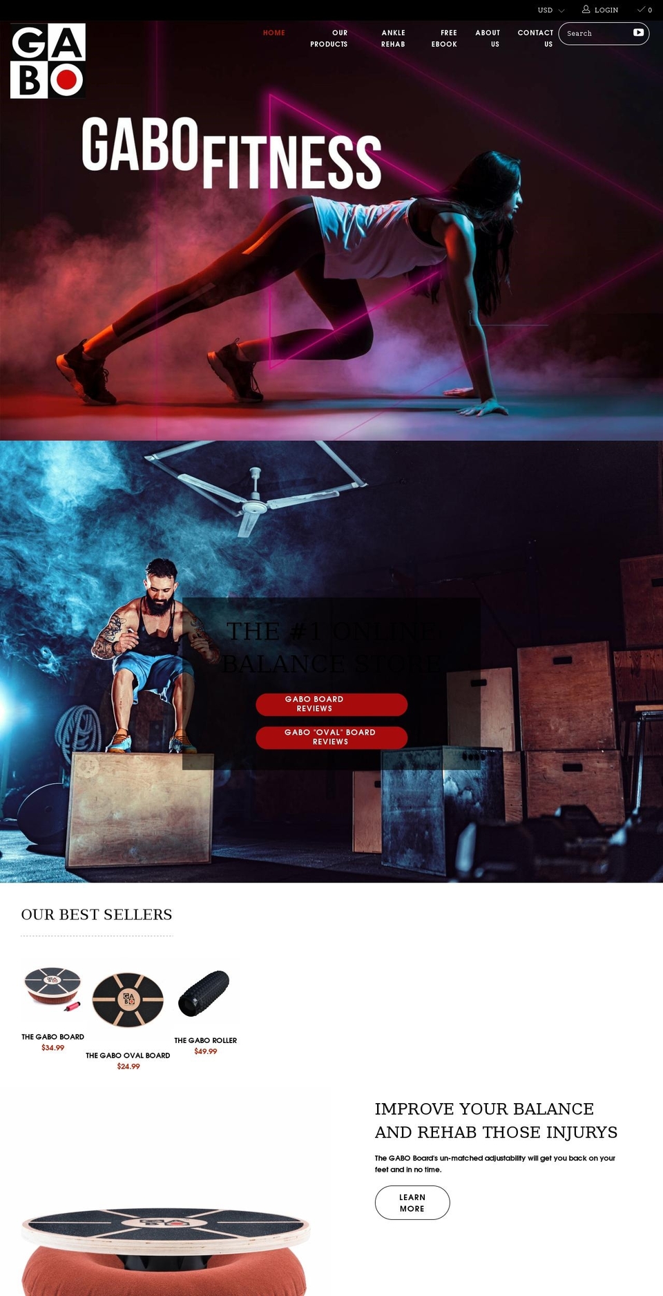 gabofitness.com shopify website screenshot