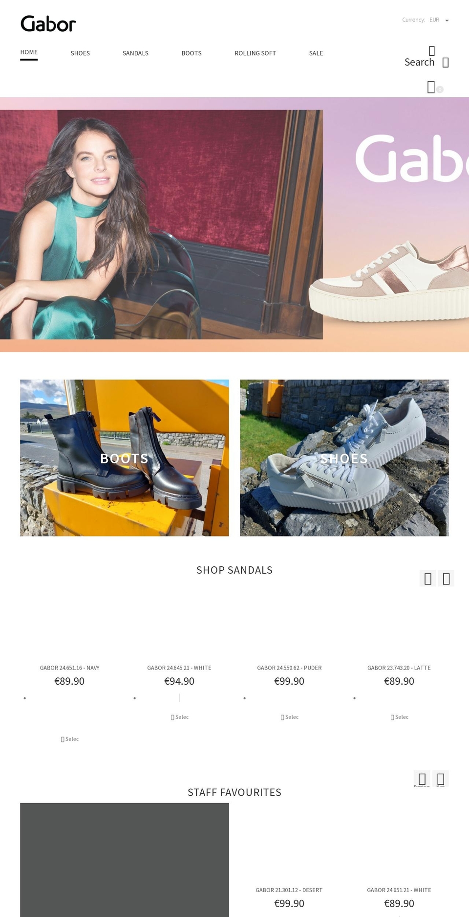 gaborshoes.ie shopify website screenshot