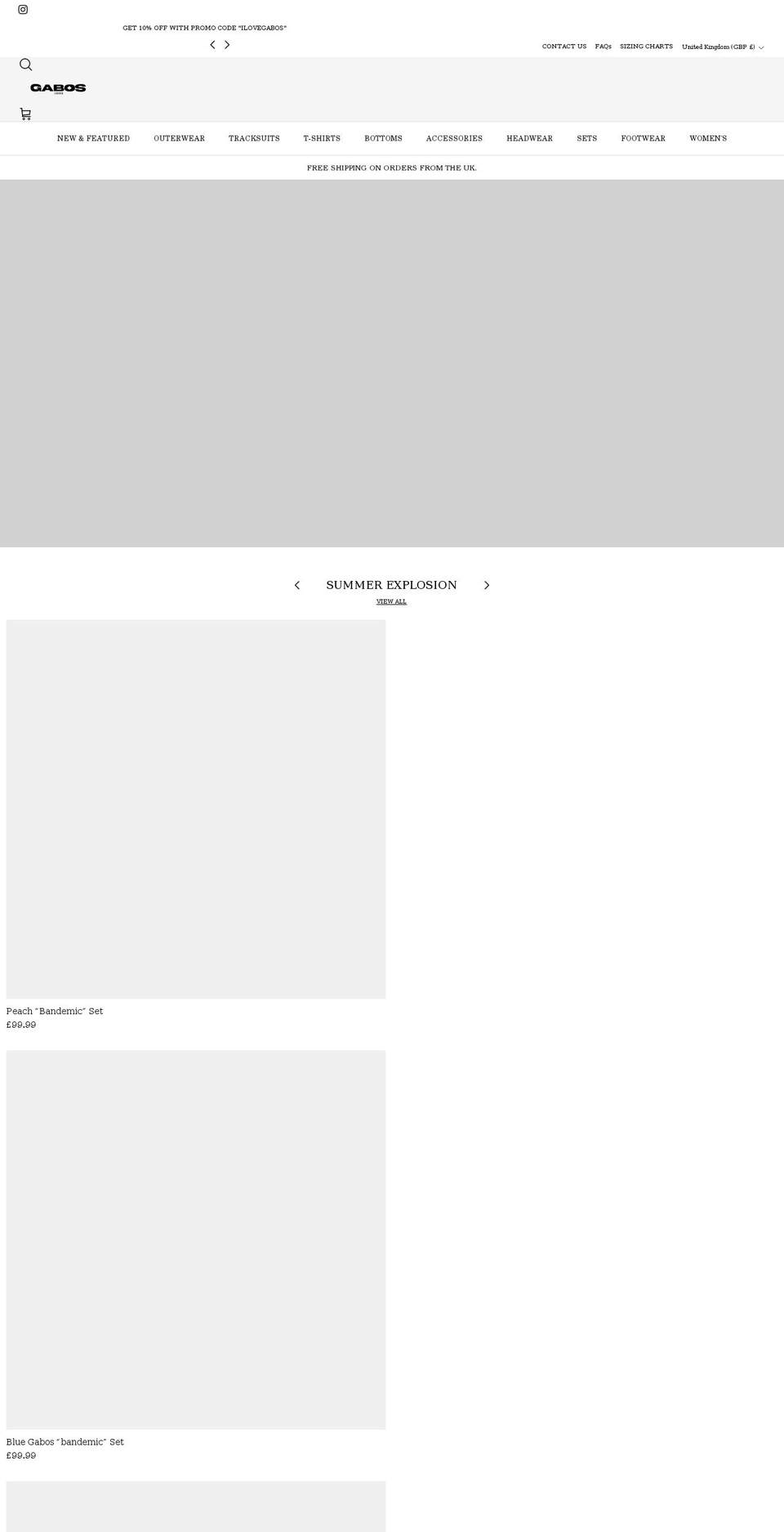 gaboslondon.com shopify website screenshot