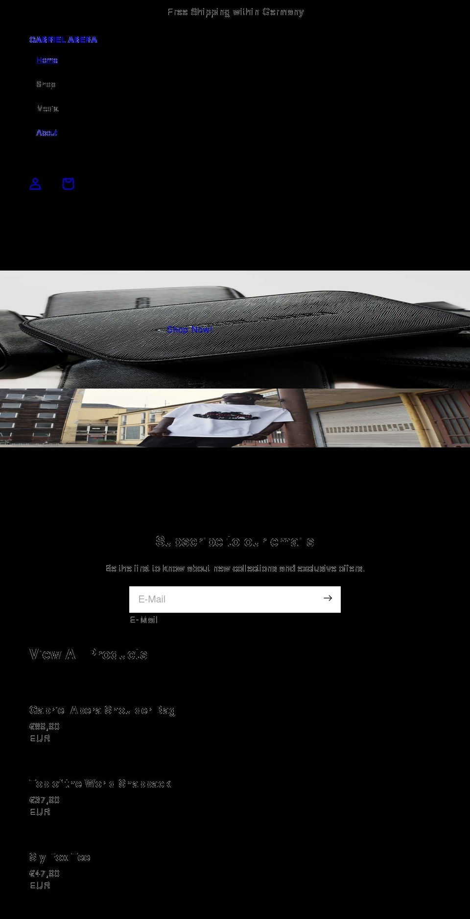 gabrielabera.com shopify website screenshot