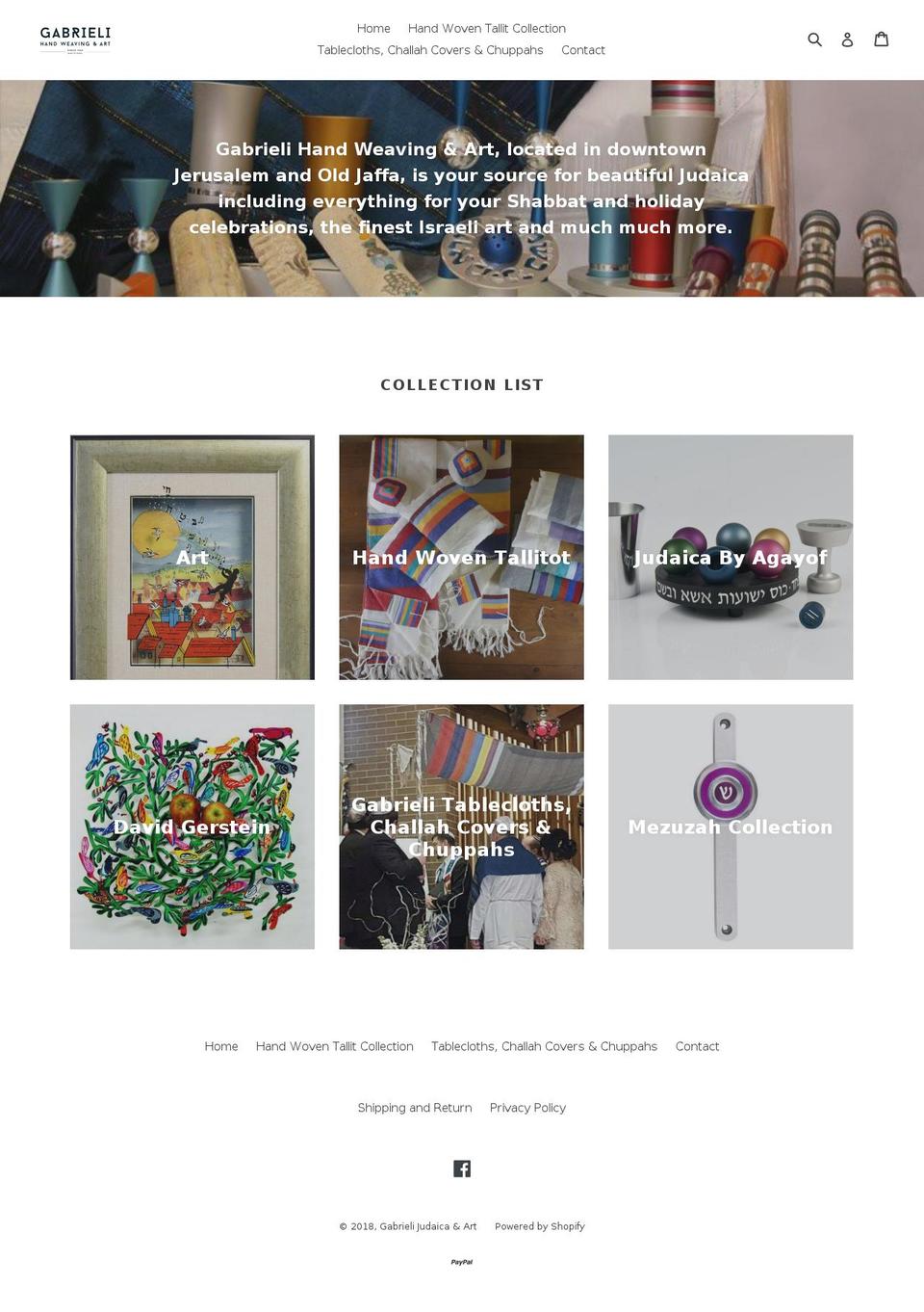gabrielijudaica.com — Shopify storefront screenshot