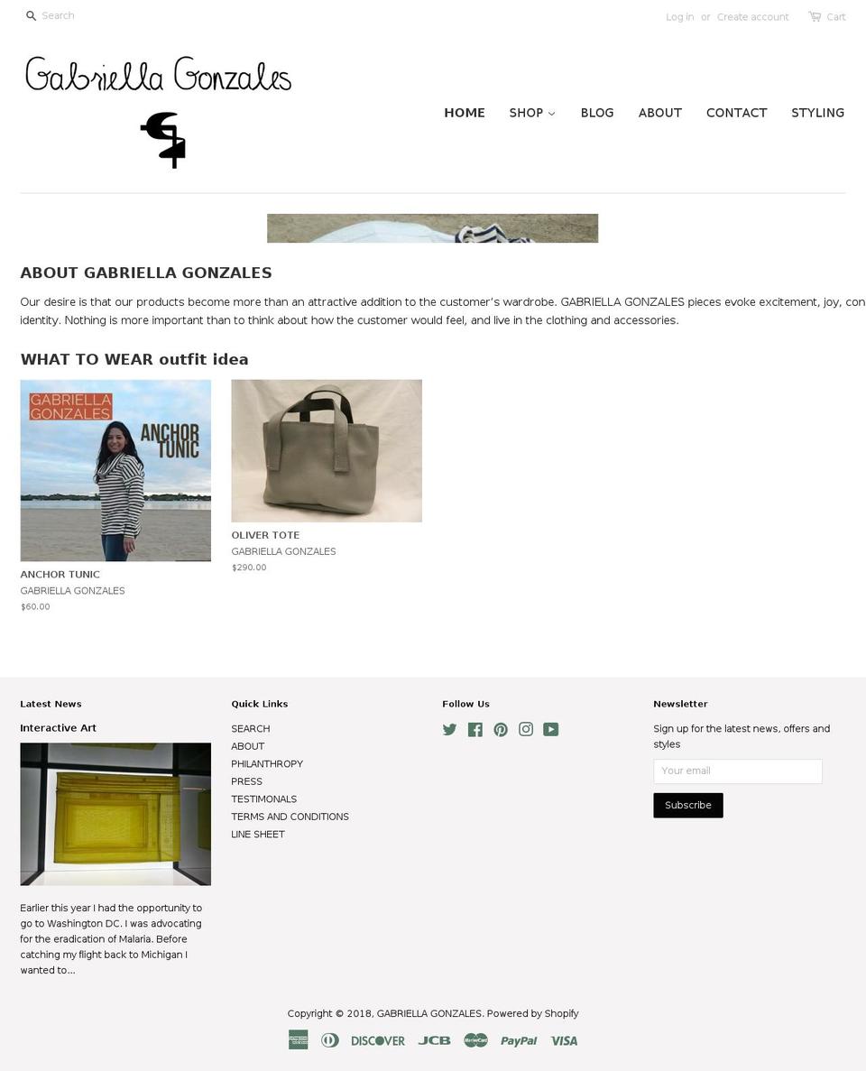 gabriellagonzales.com shopify website screenshot