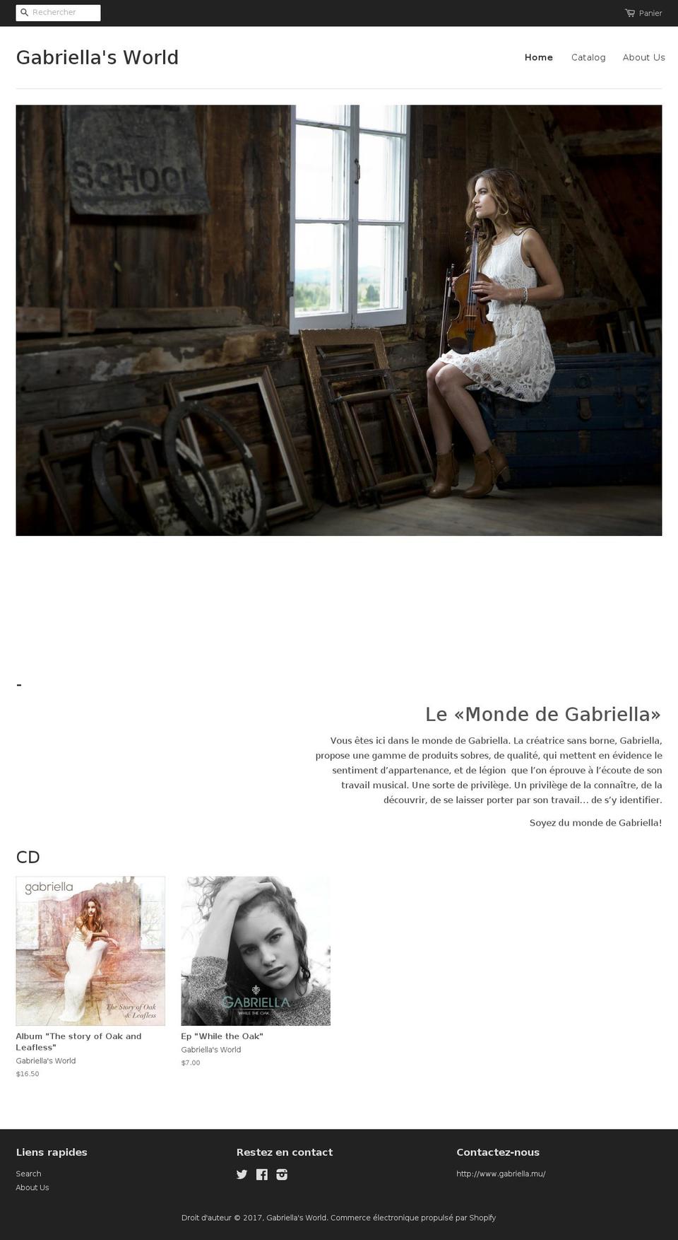 gabriellaworld.com shopify website screenshot