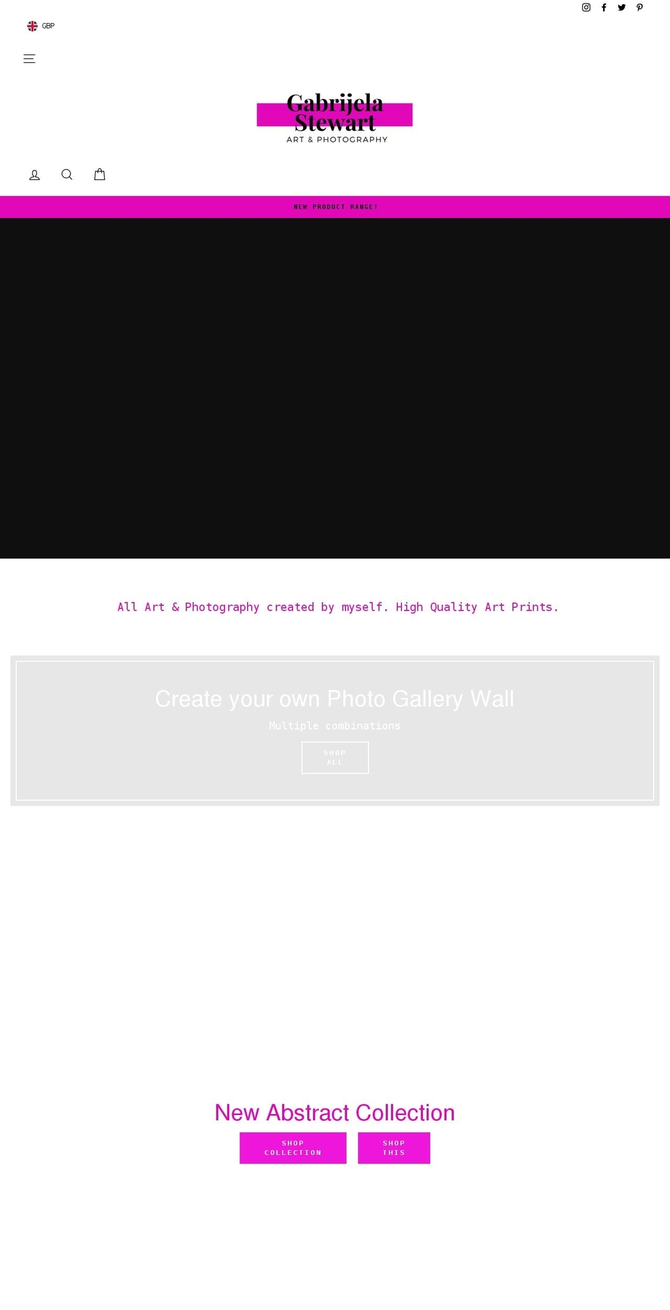 gabrijelastewart.com shopify website screenshot