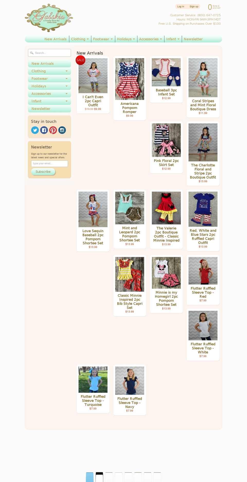 gabskia.com shopify website screenshot