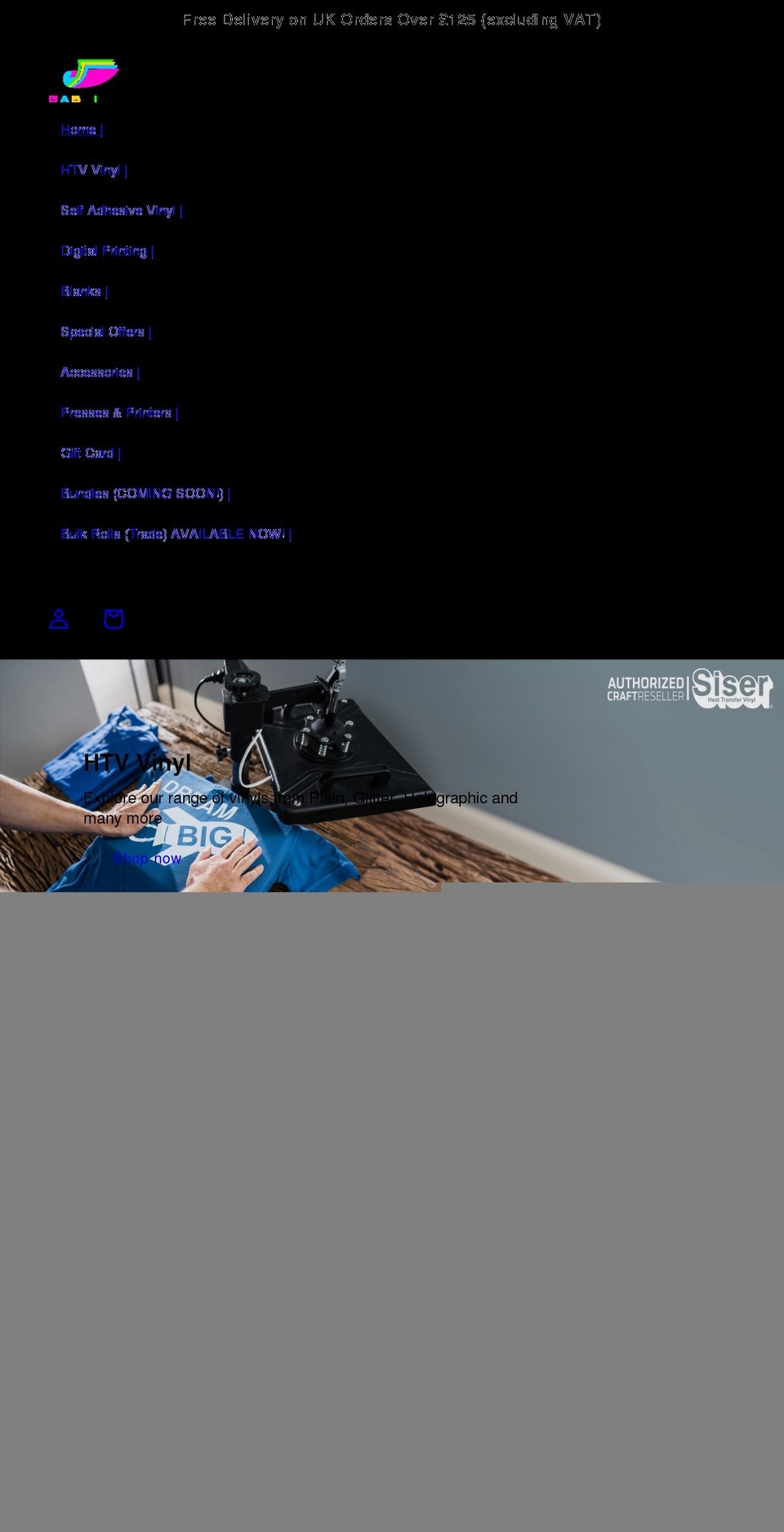 gabvinyls.co.uk shopify website screenshot