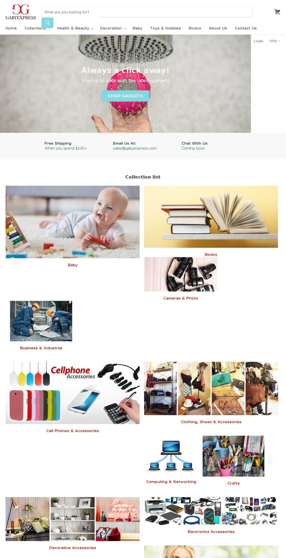 gabyexpress.com — Shopify storefront screenshot