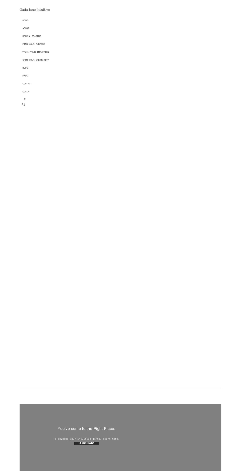 gadajaneintuitive.com shopify website screenshot