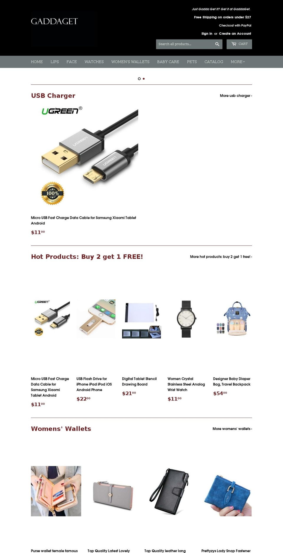 gaddaget.com — Shopify storefront screenshot