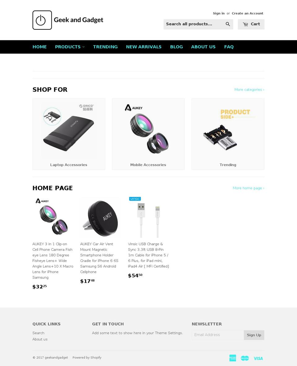 gadgetandgeek.net shopify website screenshot