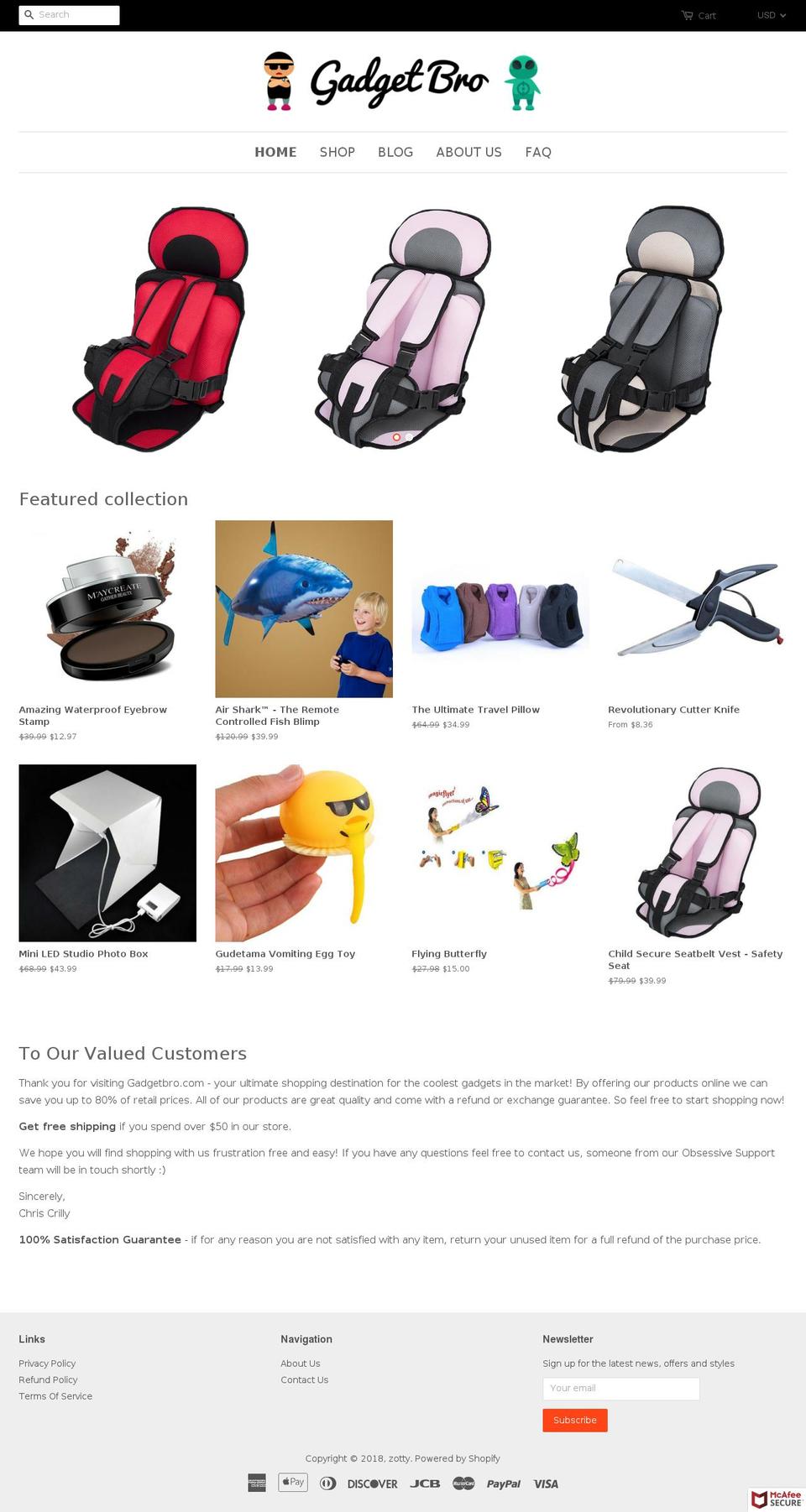 gadgetbro.com shopify website screenshot