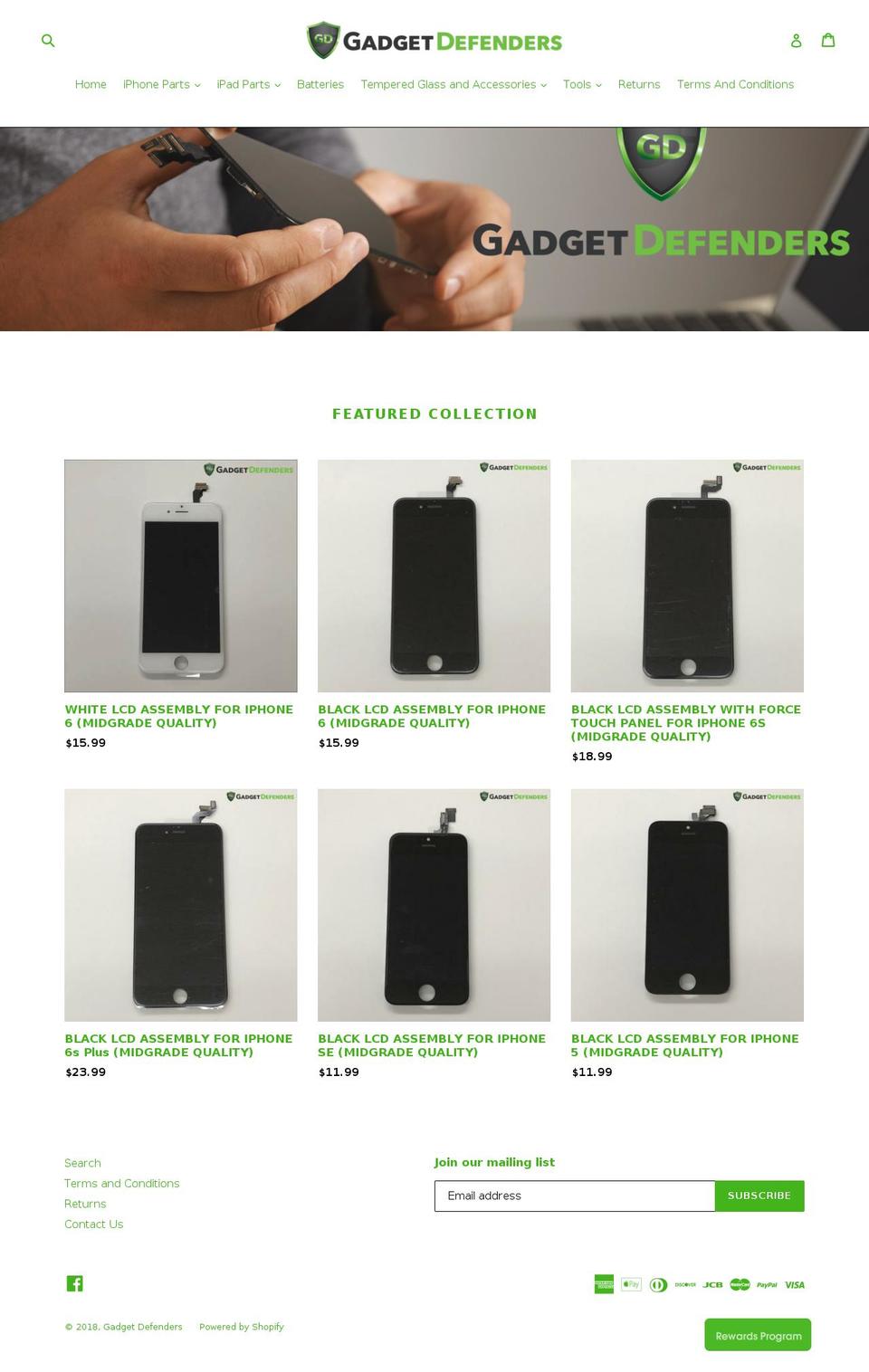 gadgetdefenders.com — Shopify storefront screenshot