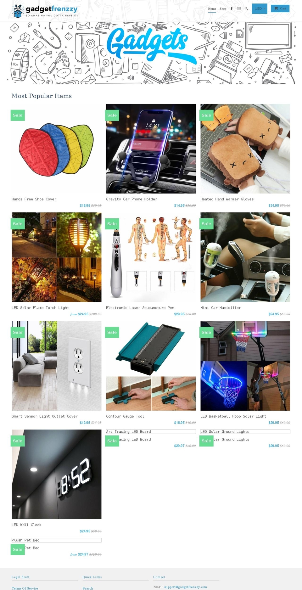 gadgetfrenzzy.com shopify website screenshot
