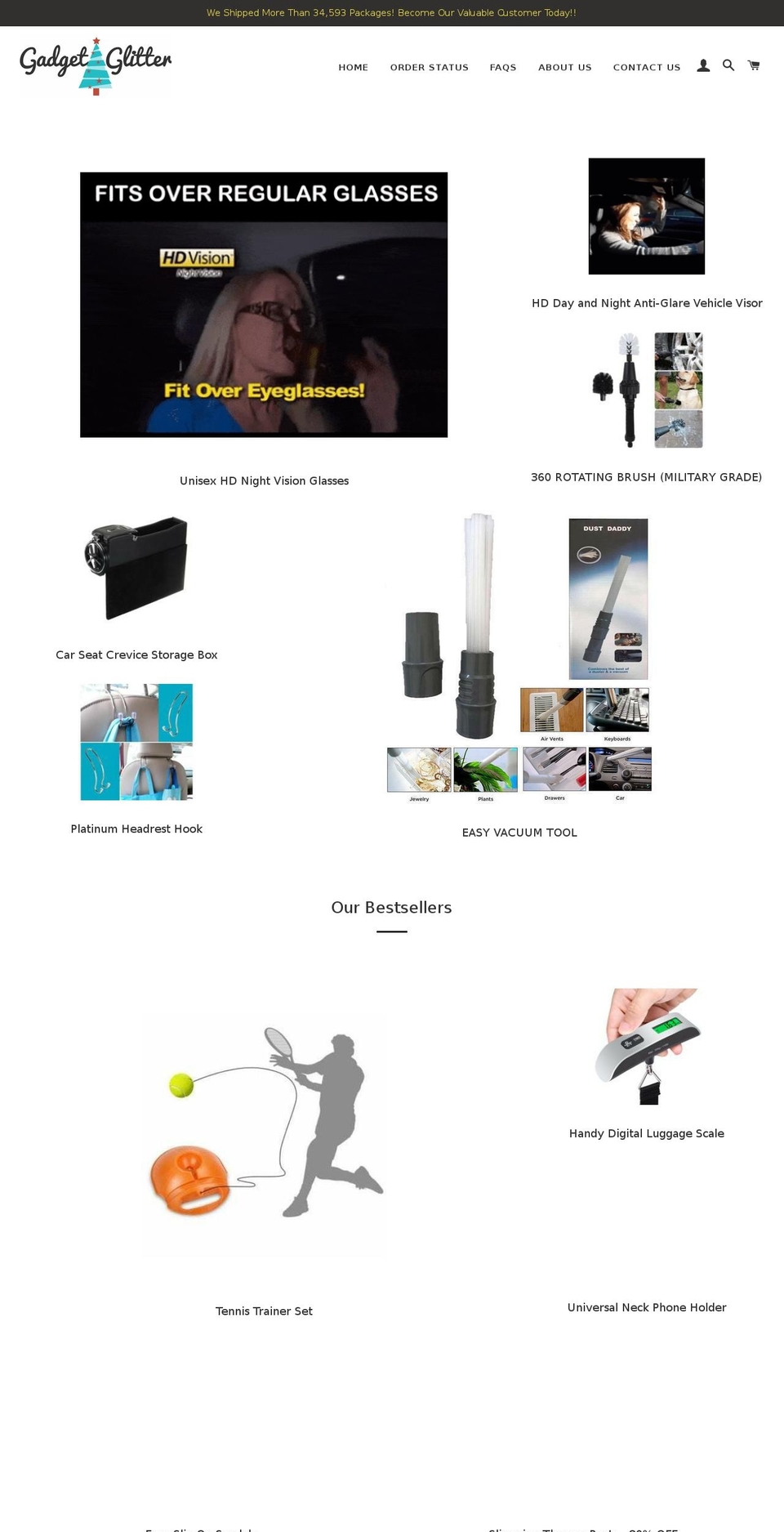 gadgetglitter.com — Shopify storefront screenshot