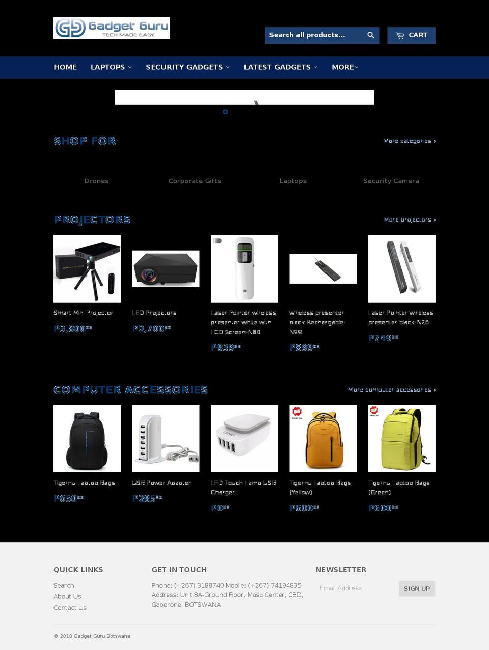 gadgetgurubw.com shopify website screenshot