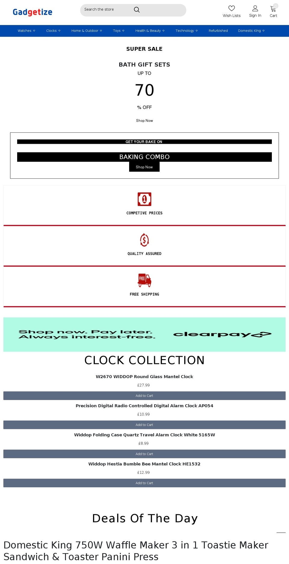 gadgetize.co.uk shopify website screenshot