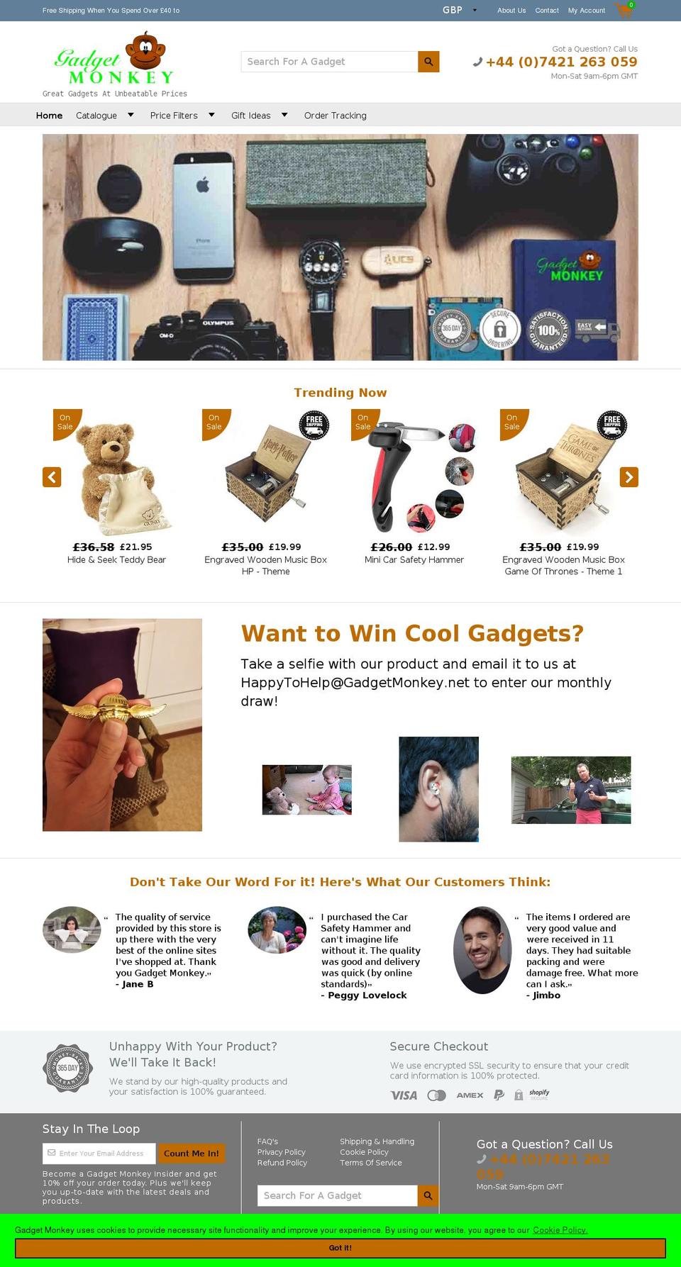 gadgetmonkey.net shopify website screenshot