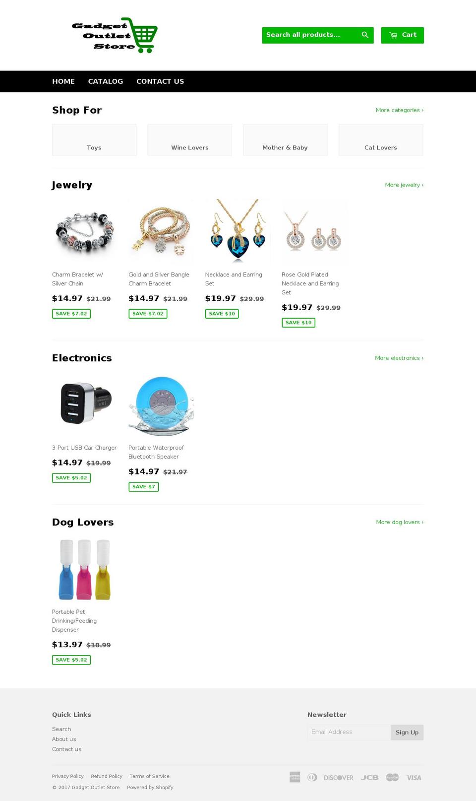 gadgetoutletstore.com shopify website screenshot